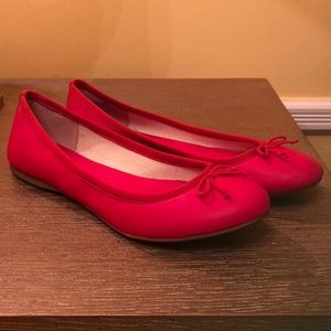 J Crew Factory Red Ballet Flats